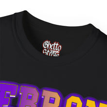 Load image into Gallery viewer, LeBron James 90s Bootleg Style Rap Shirt for Los Angeles Basketball fan Classic Vintage Style Graphic T-Shirt Tee for Men Women Gold Jersey